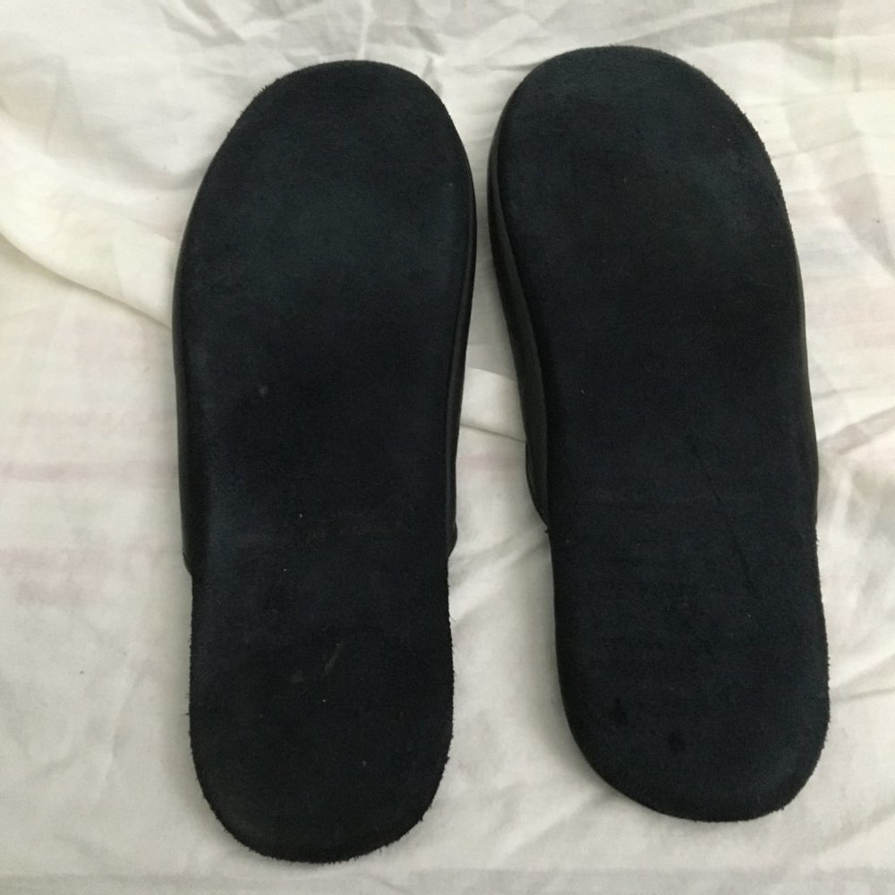 Adolfo Black Leather Men's Slides with Case - Picture 4 of 6